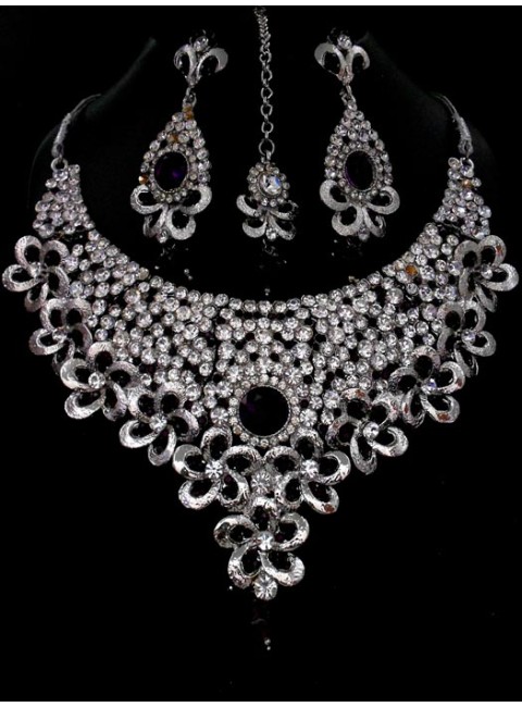 Rhodium Necklace Set